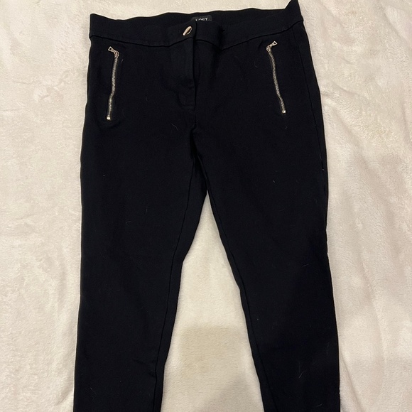 LOFT black leggings with gold zippers size 10 - Picture 1 of 2